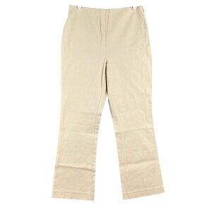 a new day Women Tan Pants Sz 2 Stretch Mid Rise Boot Cut Zip Side Elastic Waist